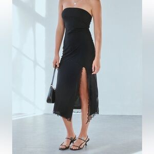 UO Samara Mesh Strapless Midi Dress